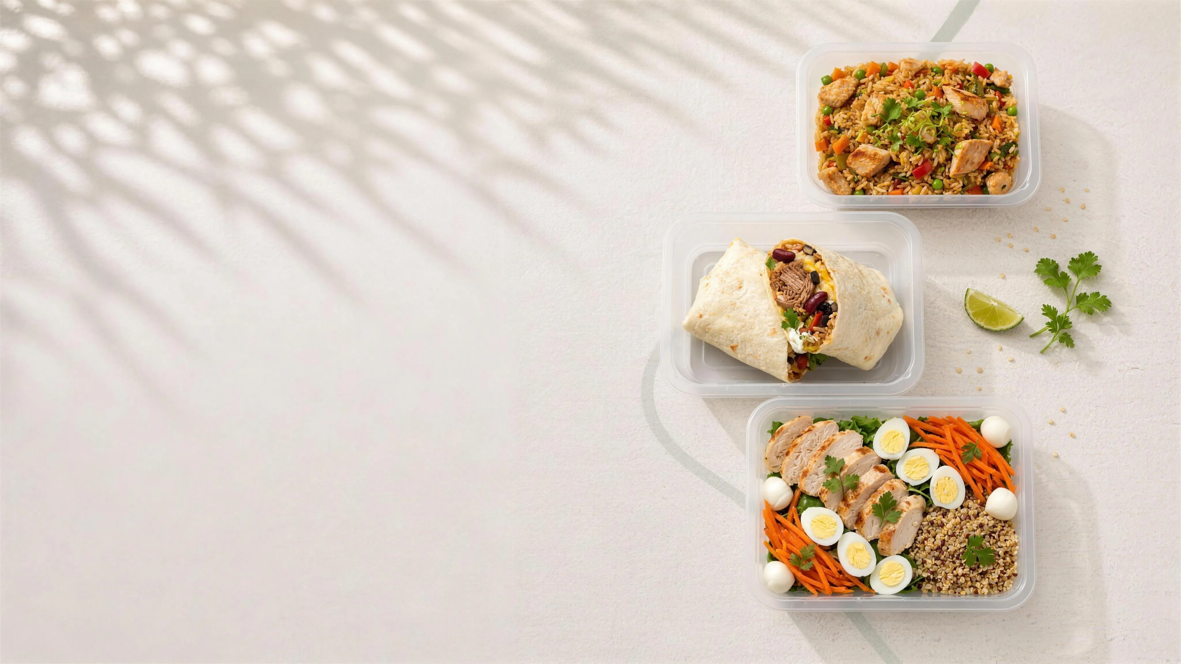 Раціон «Баланс» Perfect Meals: рис із куркою та овочами, буріто, салат із куркою, яйцями, морквою та гречкою